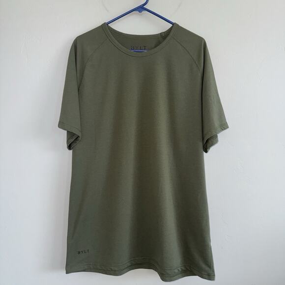 BYLT Premium Crew Men’s Tshirt Sz XL Olive Army Green Short Sleeve Gym - Picture 8 of 8